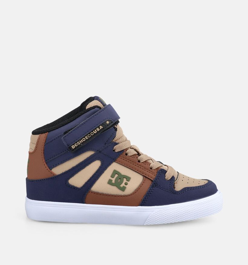 DC Shoes Pure High Top Baskets montantes en Bleu/Marron pour gar&ccedil;ons (376202)