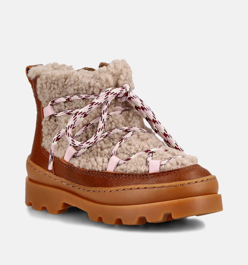 Camper Teddy Bottes hautes en Cognac pour filles (376125)
