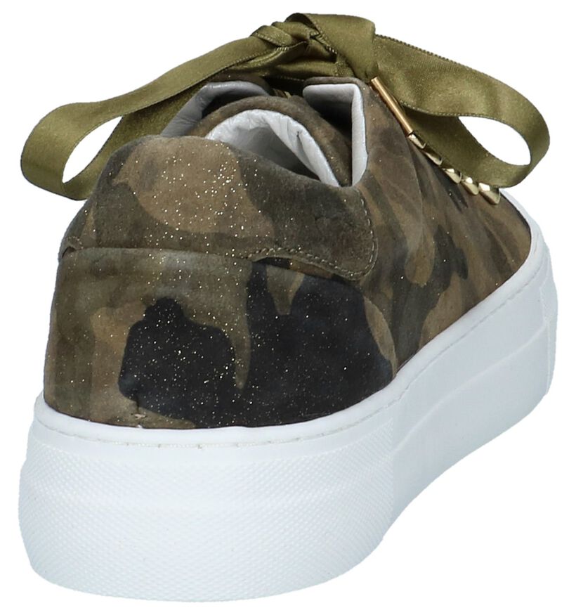 Kaki Hip Sneakers Camouflage in nubuck (221779)
