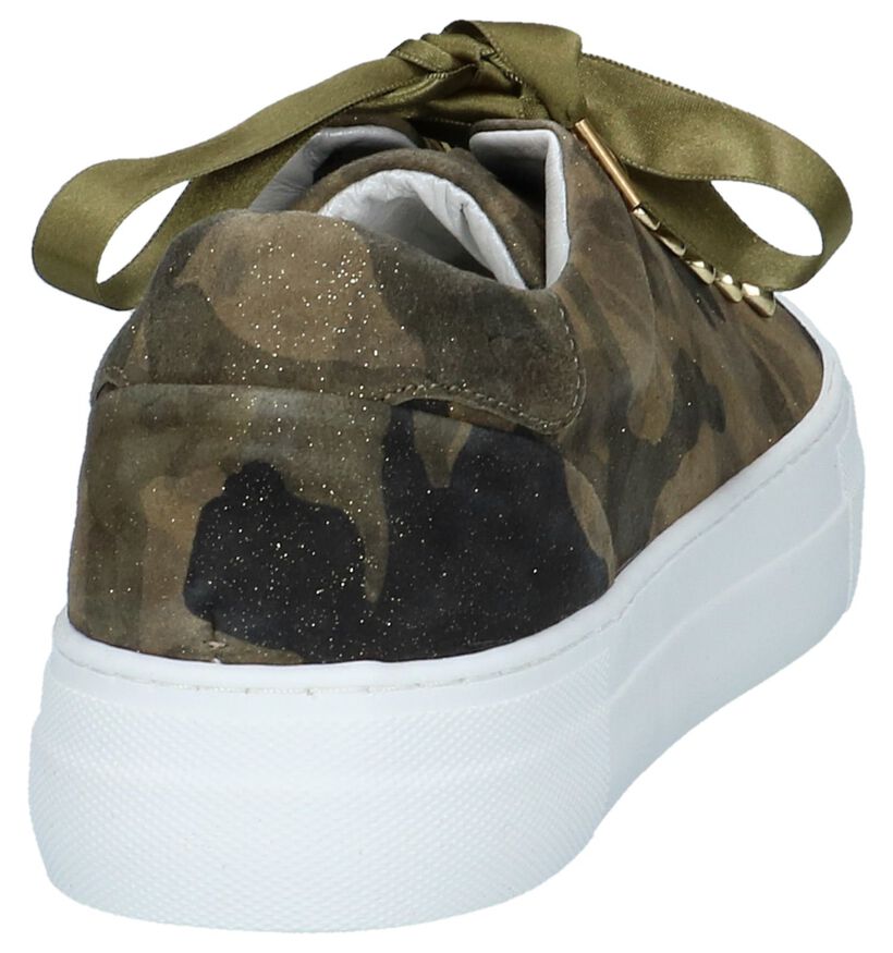 Hip Baskets basses en Vert kaki en nubuck (221779)