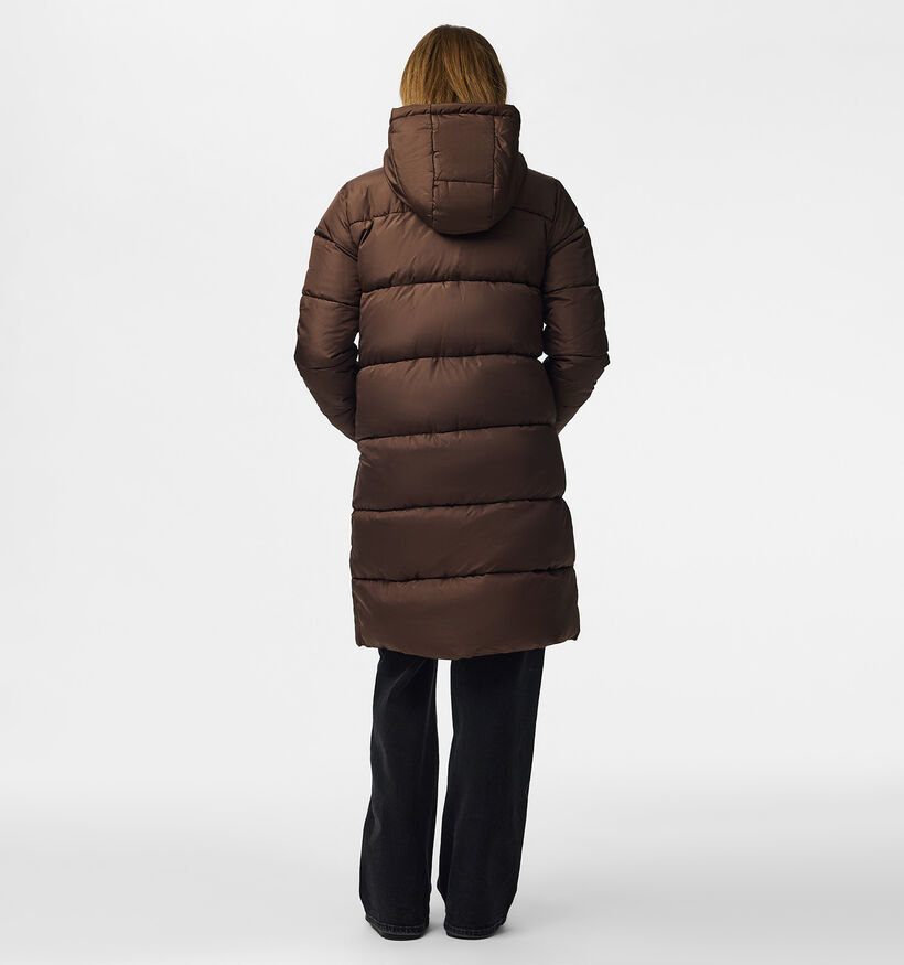 Pieces Bee New Manteau Puffer en Marron fonc&eacute; pour femmes (378369)