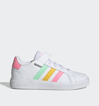 adidas Grand Court Low Baskets Cloud White/ Iridescent/ Cloud White/Cloud White/Bliss Pink/Clear Pink/Cloud White / Pulse Mint / Beam Pink