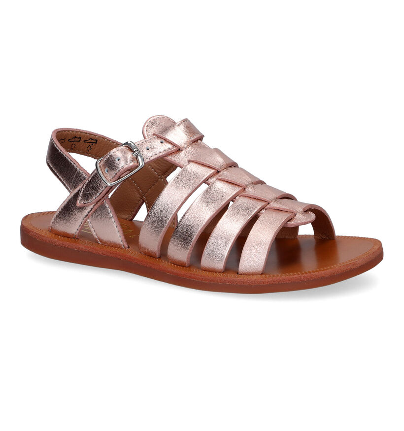 Pom d'Api Plagette Strap Roze Sandalen in leer (304791)