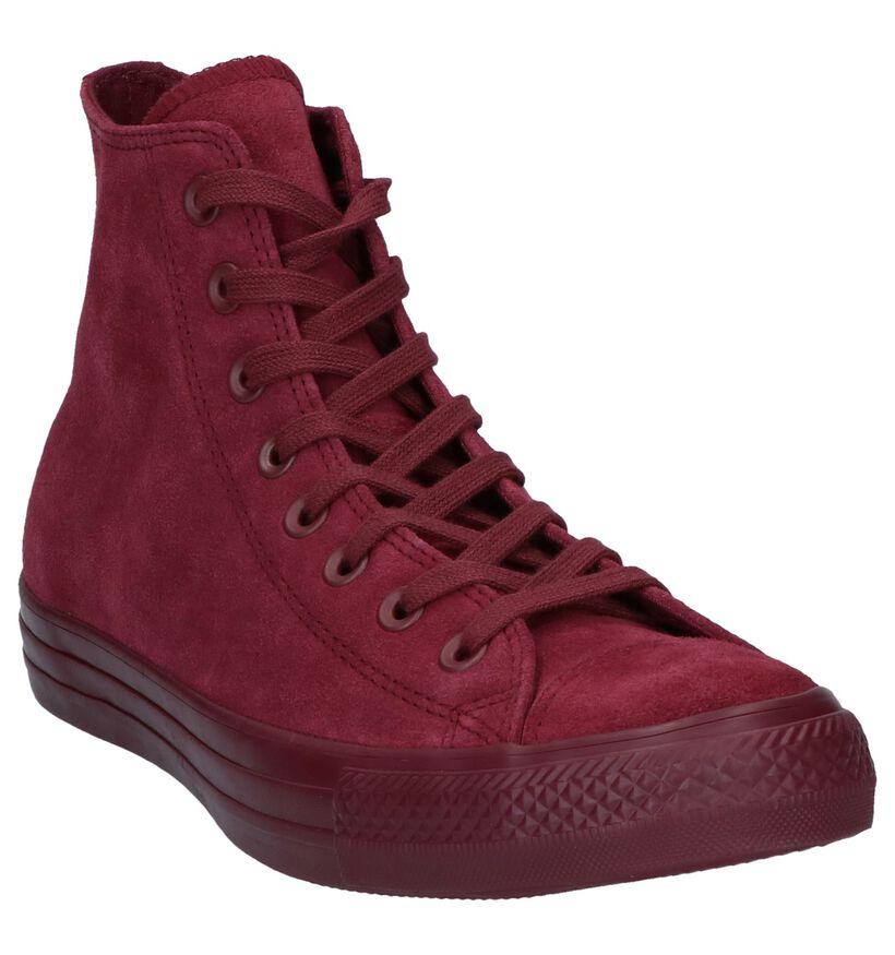 Converse Chuck Taylor All Star Baskets hautes en Bordeaux en nubuck (236335)