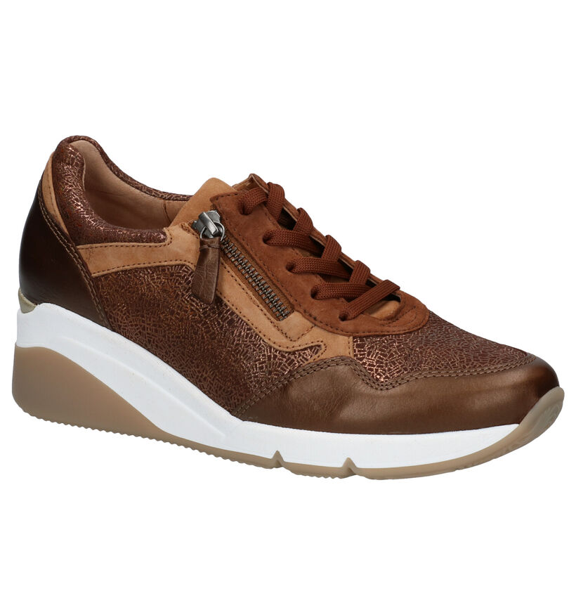 Gabor OptiFit Zwart/Bronzen Sneakers in leer (282470)