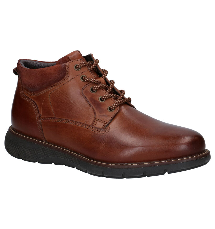 Borgo Sport Cognac Hoge Schoenen in leer (278501)