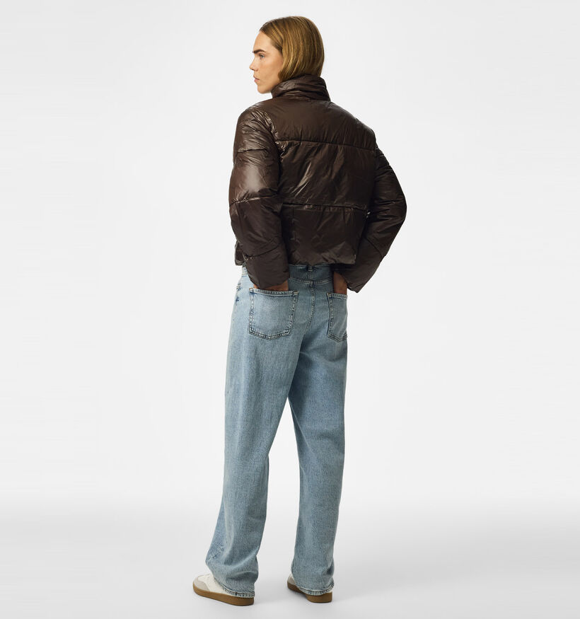 Pieces Amilia Donkerbruine Korte Puffer Jas voor dames (378379)