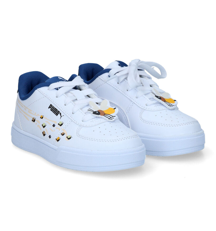 Puma Caven Small World Baskets en Blanc pour filles, garçons (311276)