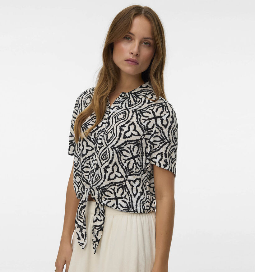 Vero Moda Menny Tie Shirt Zwarte Blouse voor dames (369406)