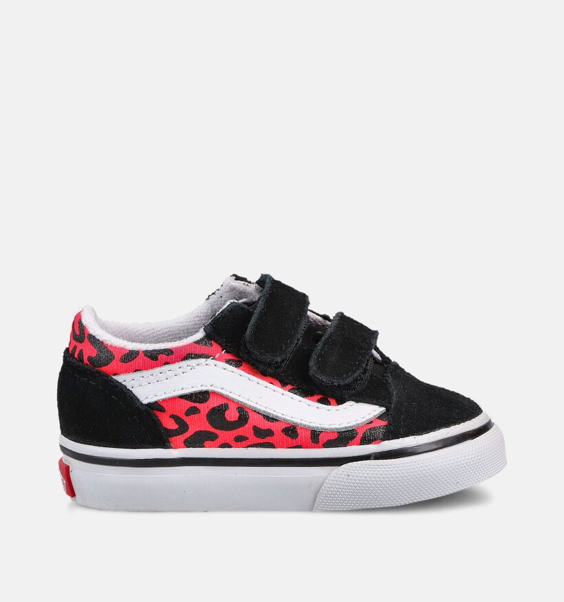 Vans Old Skool Zwarte/Roze Sneakers Leopard voor meisjes (369002)