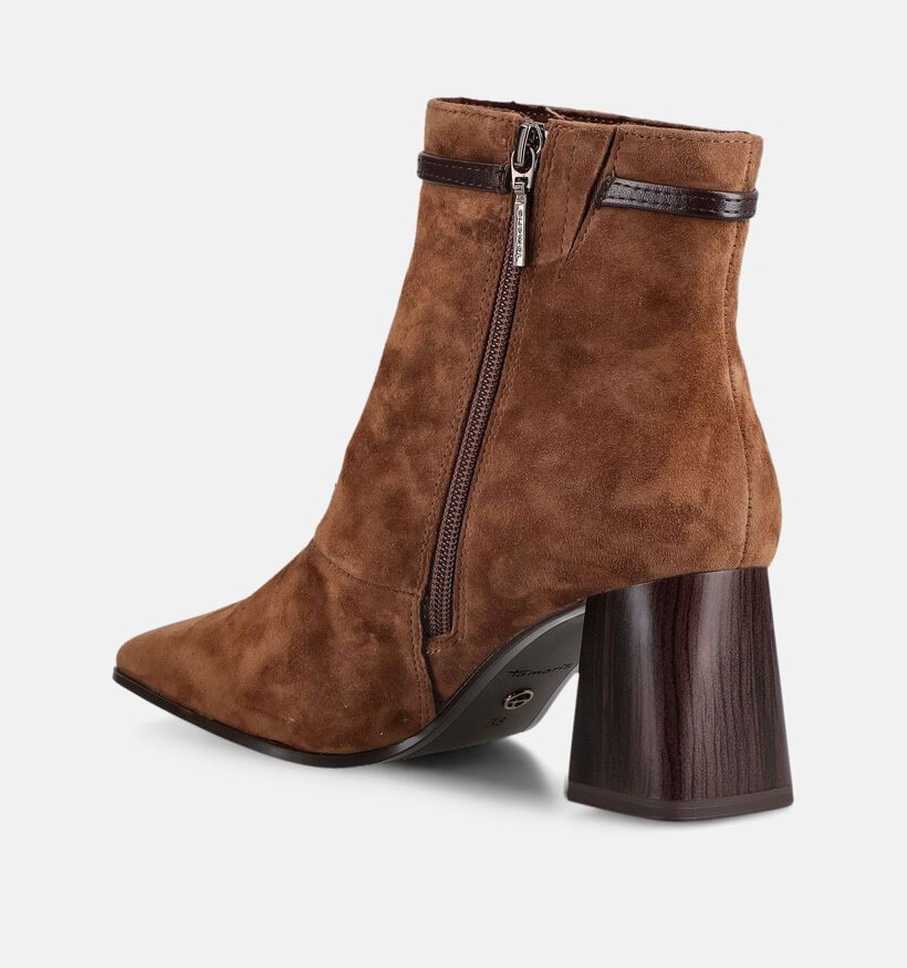 Tamaris ANTISlide Bottines &agrave; talons en Cognac pour femmes (378941)