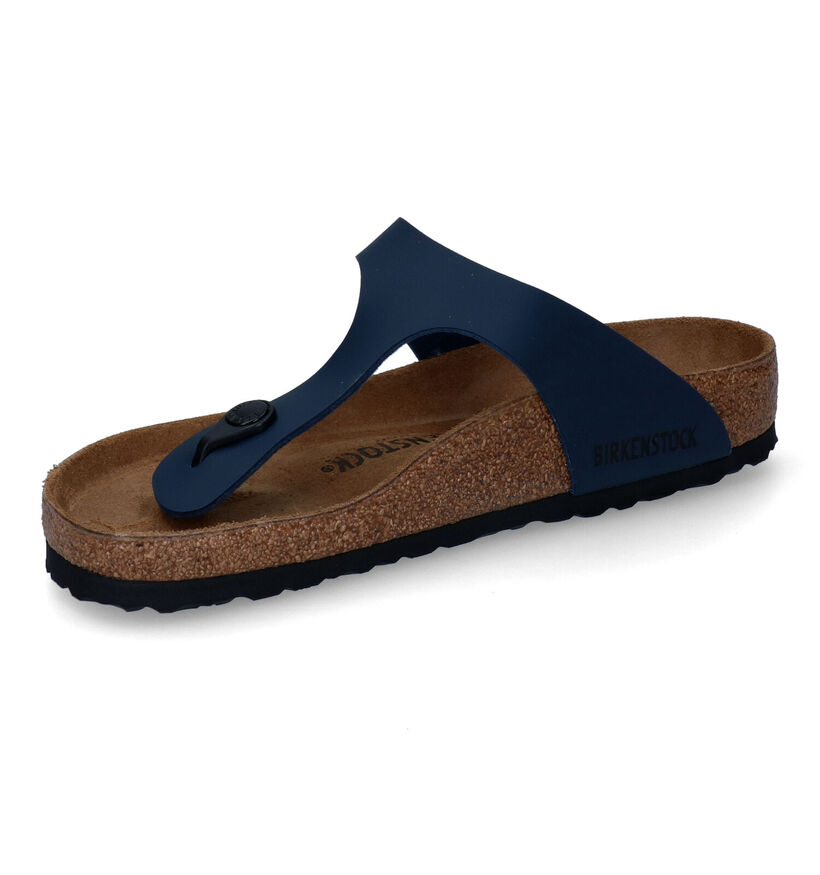 Birkenstock Gizeh Birko-Flor Zwarte Teenslippers voor dames (338058)