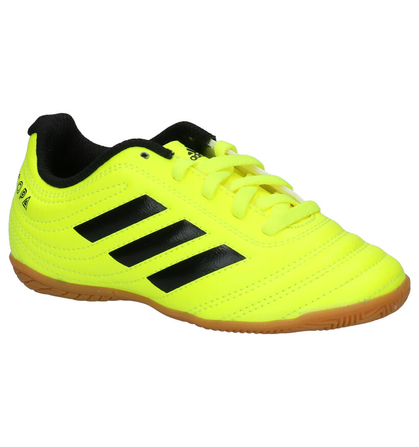 adidas Copa 19.4 Gele Zaalvoetbalschoenen in kunstleer (252891)