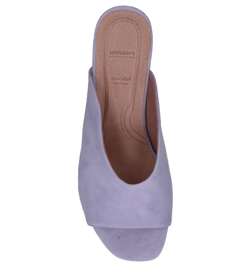 Wonders Nu-pieds à talons en Violet clair en daim (235718)