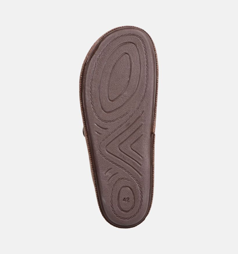 Torfs Home Bruine Pantoffels met Velcro voor heren (381342)