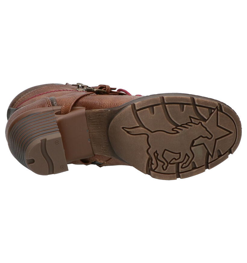 Mustang Bottines à lacets en Brun foncé en simili cuir (259923)
