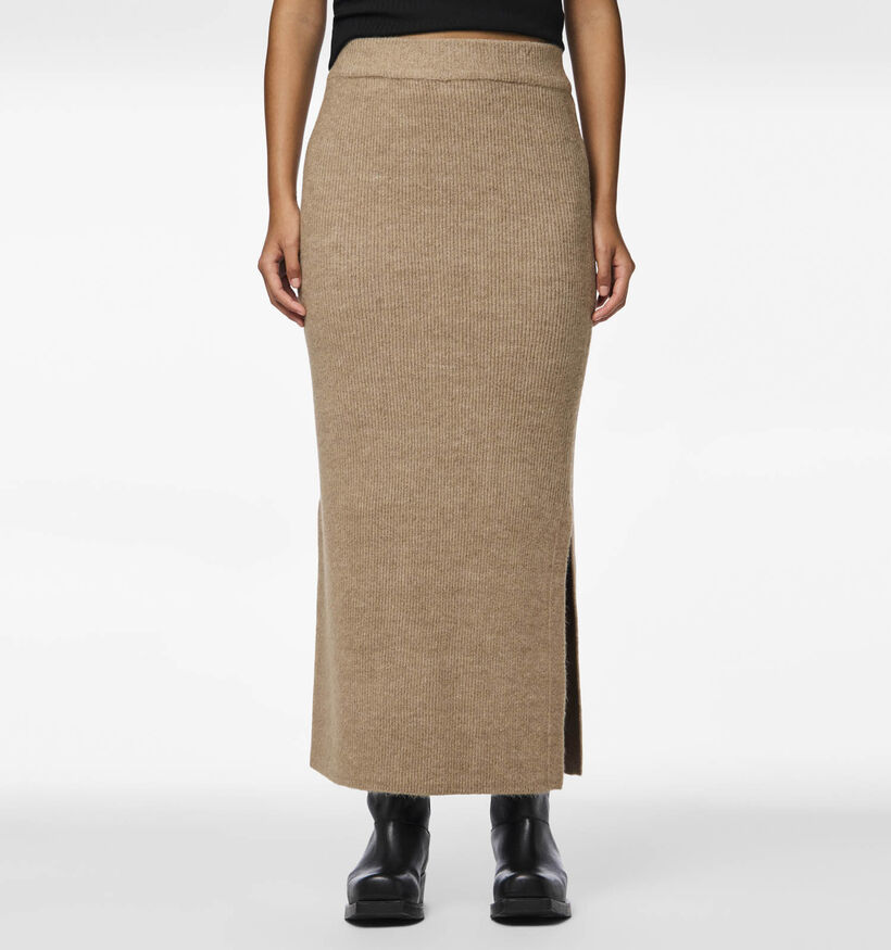 Pieces Niko Taupe Gebreide rok voor dames (346561)