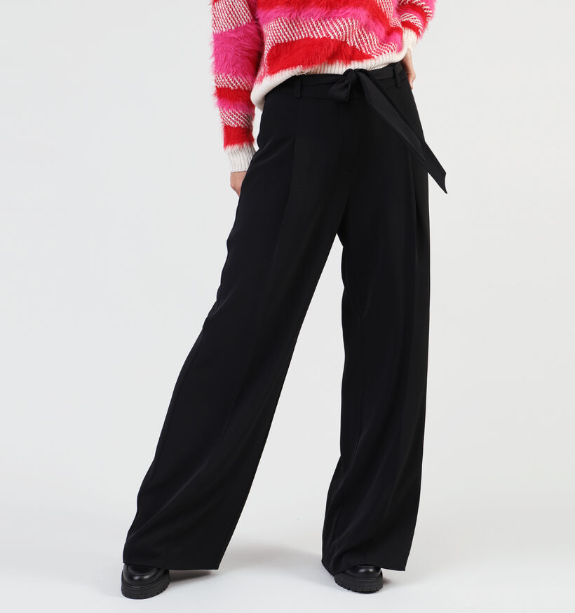 comma Zwarte Wijde broek voor dames (350028)