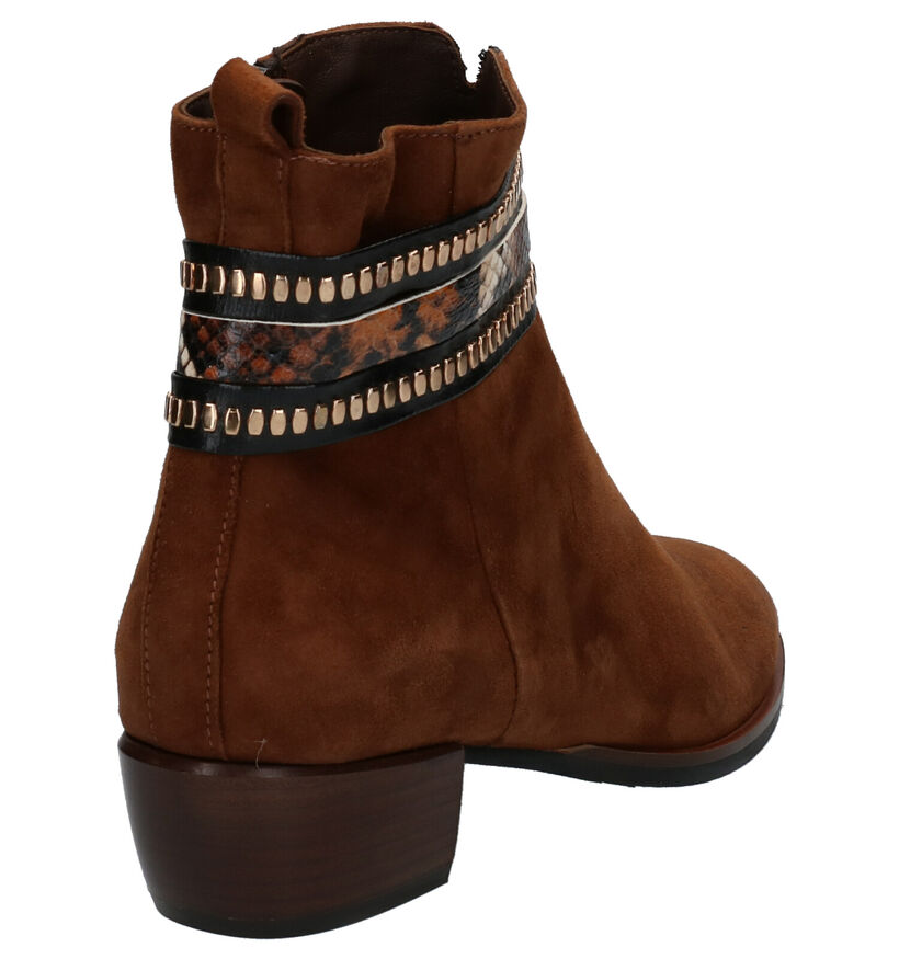 Maripé Cognac Enkellaarzen in daim (259435)