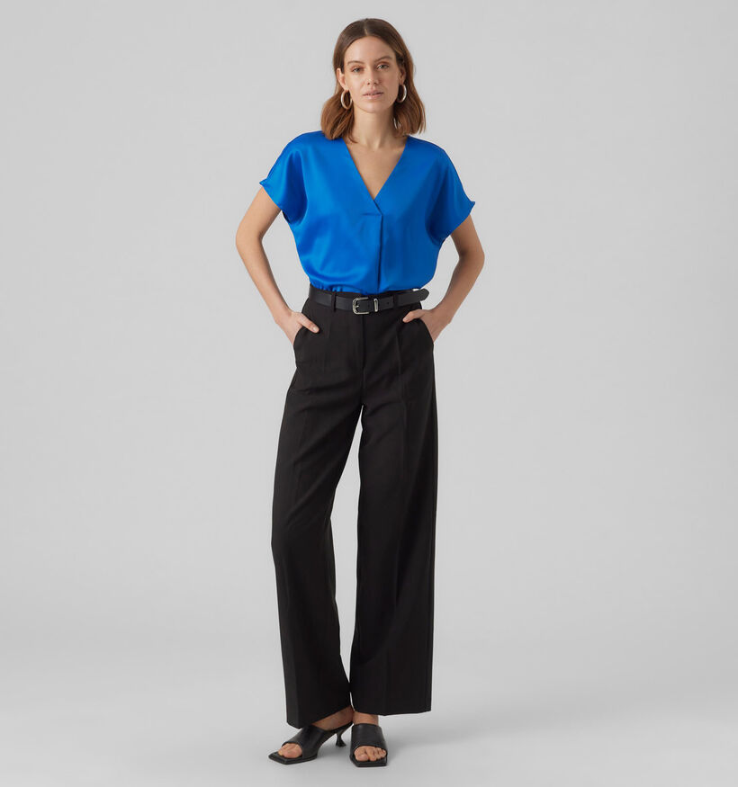 Vero Moda Haby Blauwe Satijnen Blouse (327073)