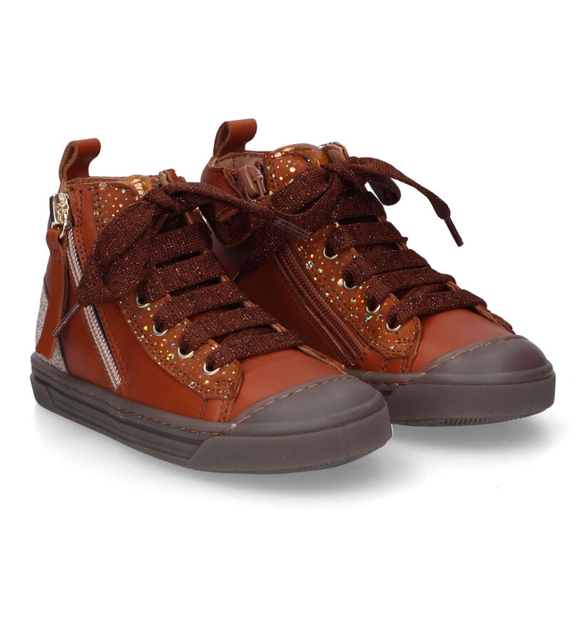 FR by Romagnoli Chaussures hautes en Cognac pour filles (314524) - pour semelles orthopédiques