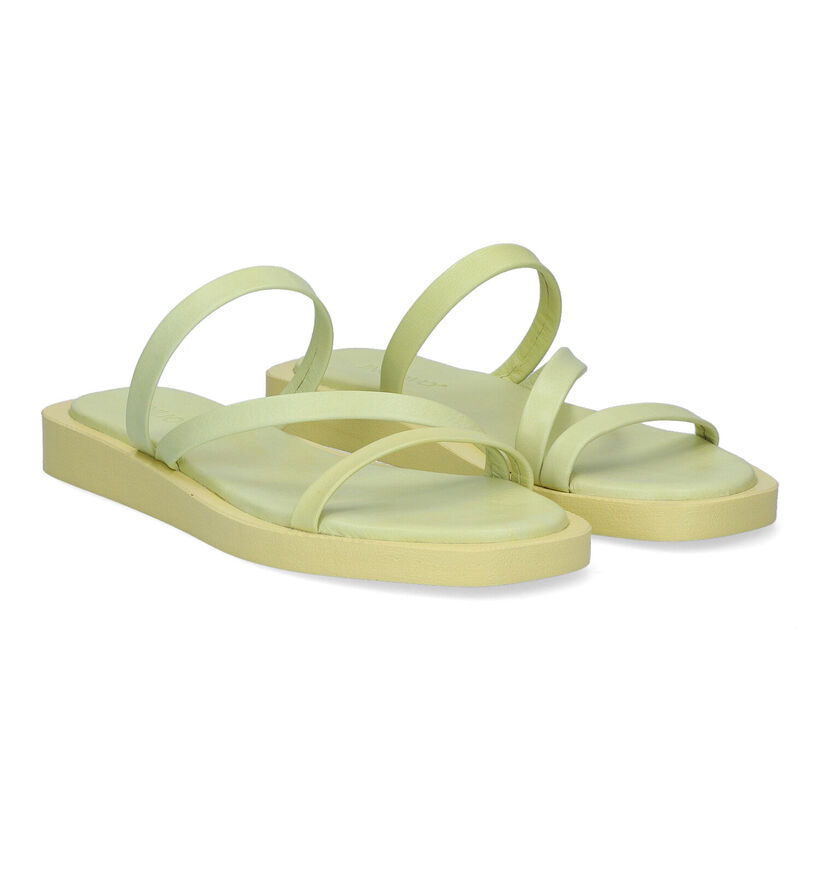 Inuovo Nu-pieds plates en Jaune pour femmes (309542)