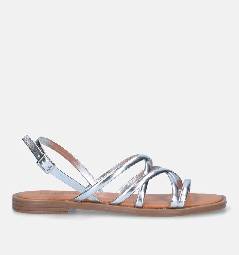 Signatur Zilveren Platte sandalen voor dames (334995)