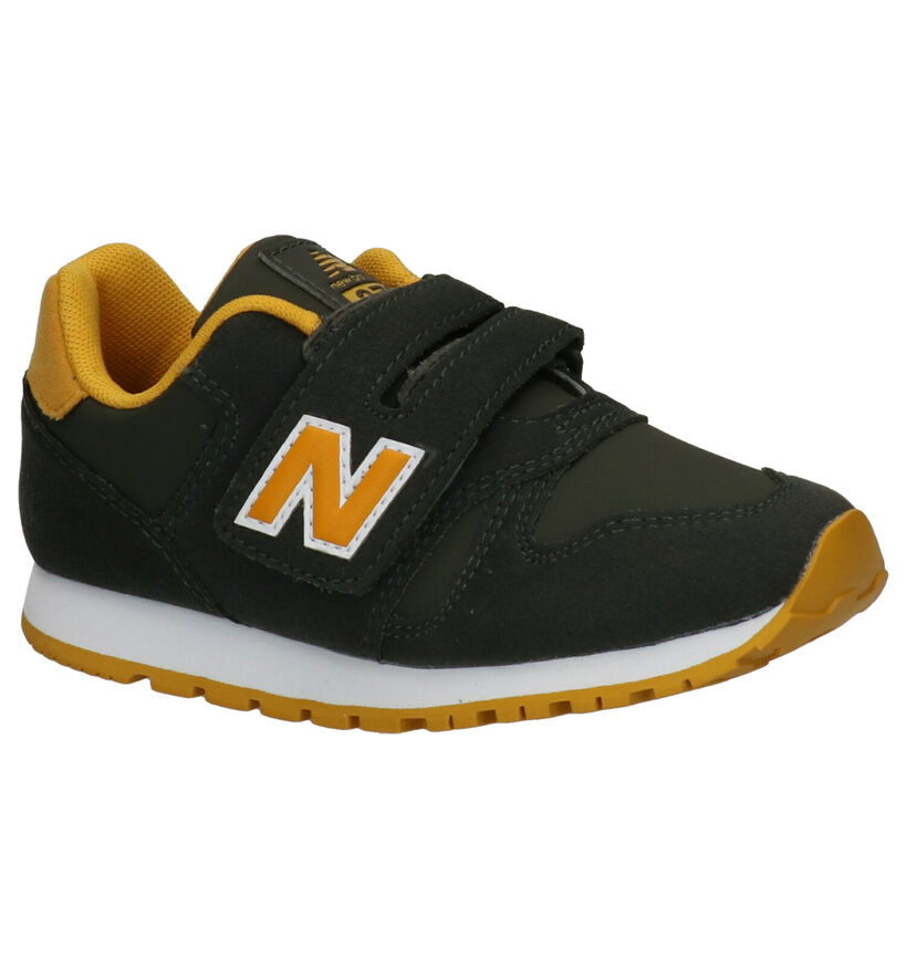 New Balance YV373 Baskets en Vert en simili cuir (253358)