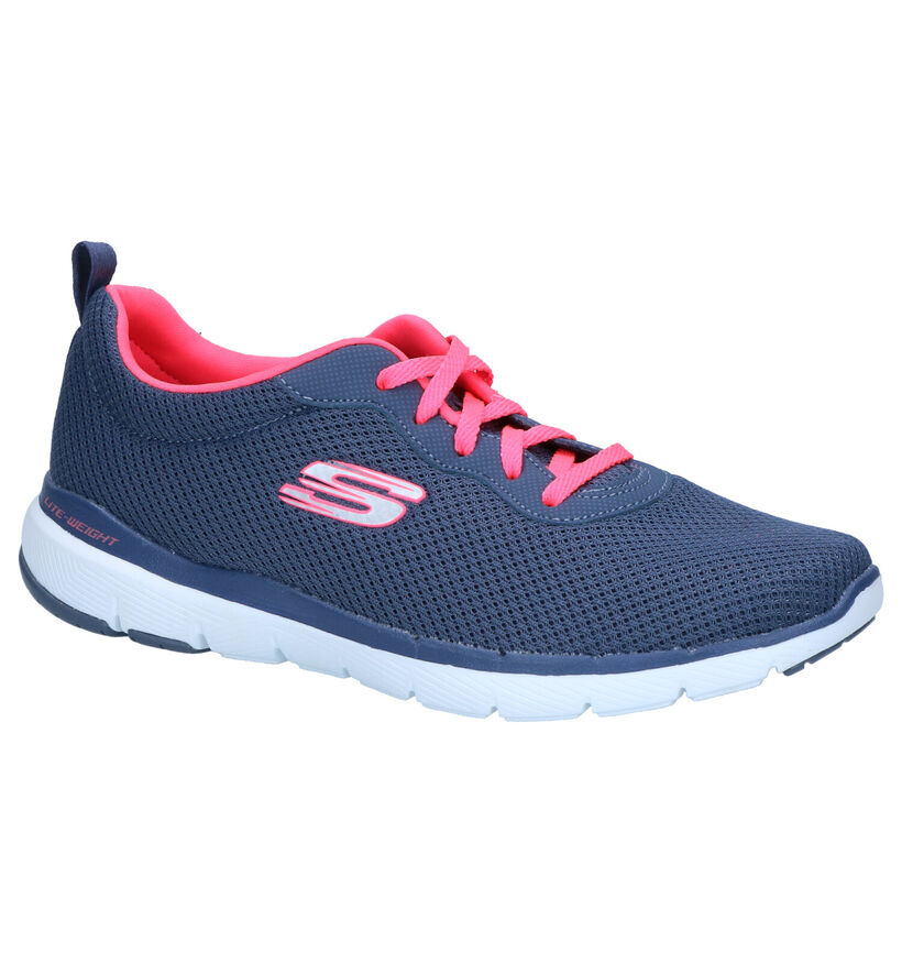 Skechers Flex Appeal 3.0 Zwarte Sneakers in stof (301476)