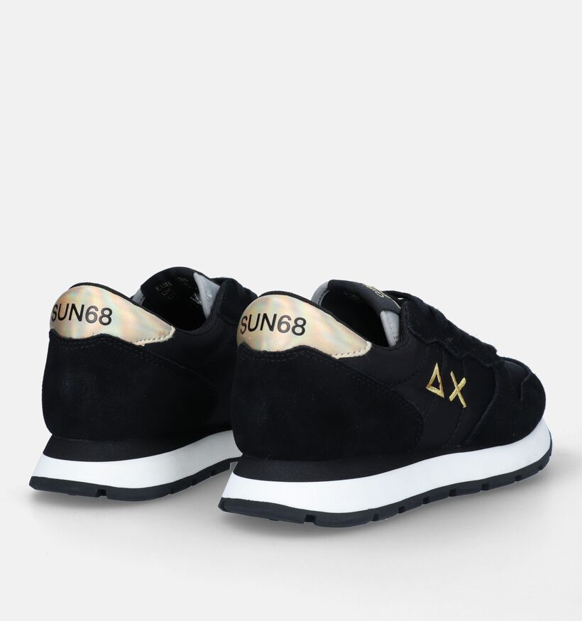 Sun 68 Ally Gold Zwarte Sneakers in kunstleer (330572)