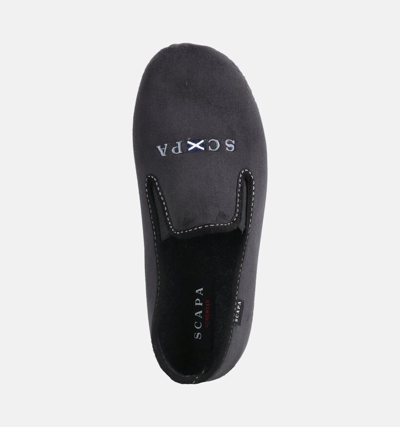 Scapa Pantoufles ferm&eacute;es en Noir pour hommes (381022) - pour semelles orthop&eacute;diques