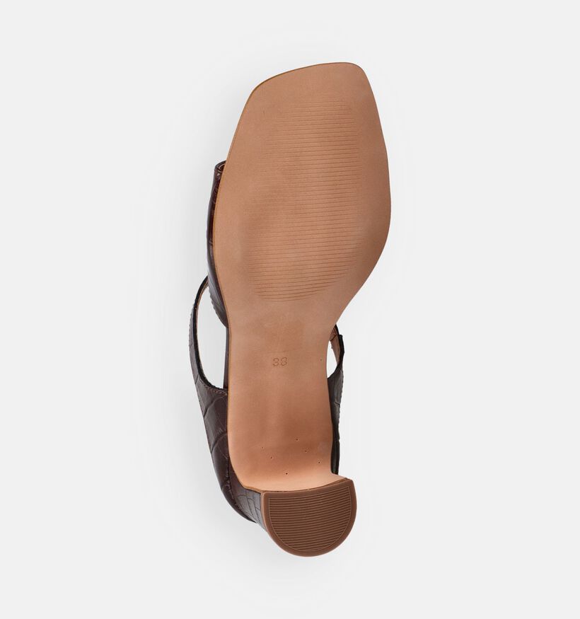 Laurent David Croco Donkerbruine Muiltjes voor dames (373547)