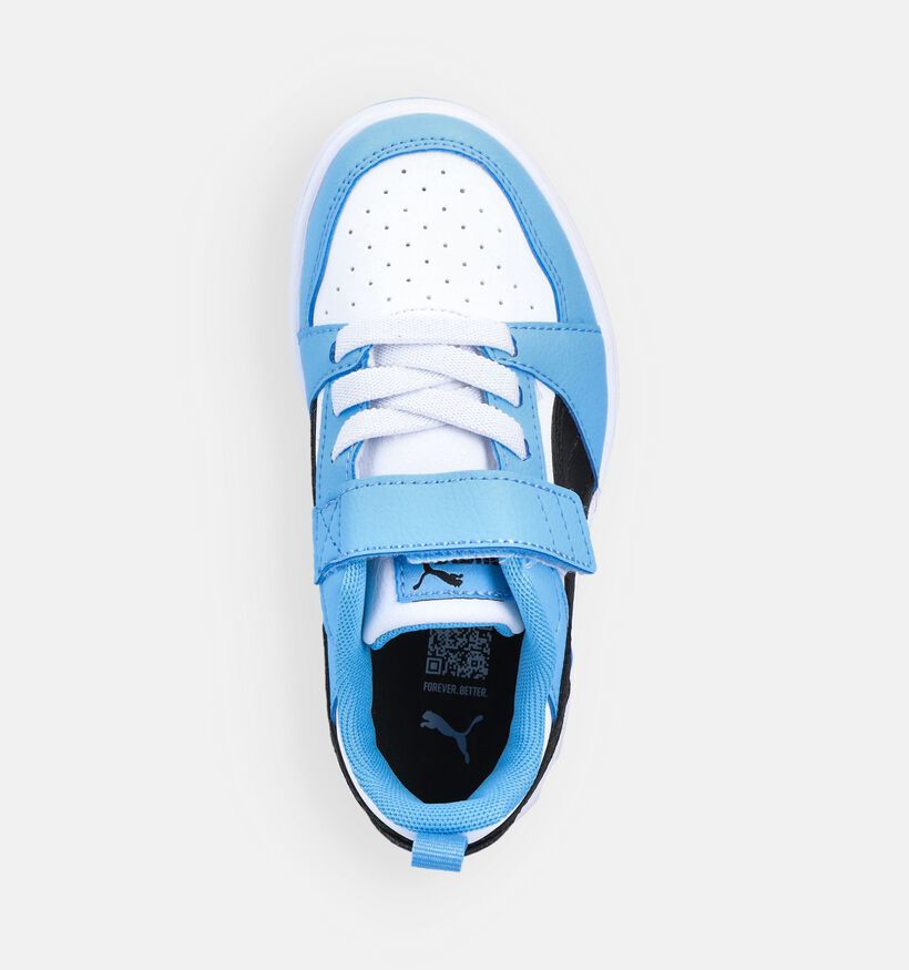 Puma Rebound V6 Baskets en Bleu pour filles, gar&ccedil;ons (366636) - pour semelles orthop&eacute;diques