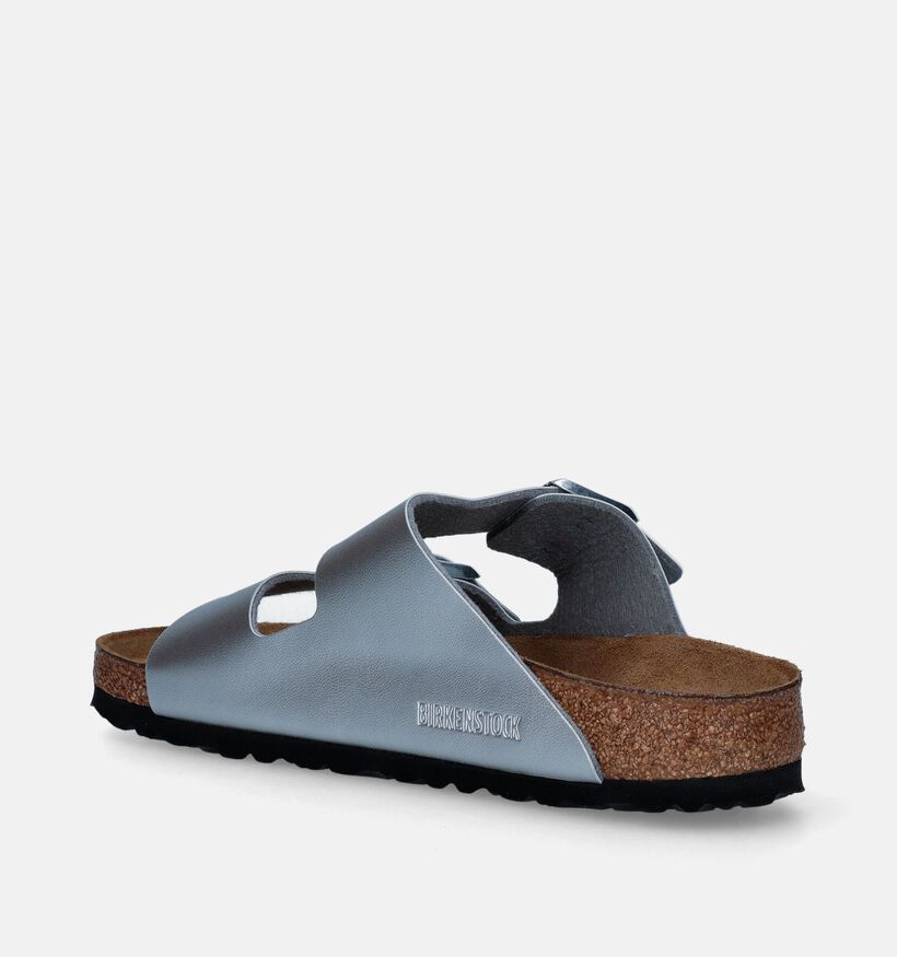 Birkenstock Arizona Birko Flor Nu-pieds en Argent pour femmes (337974)