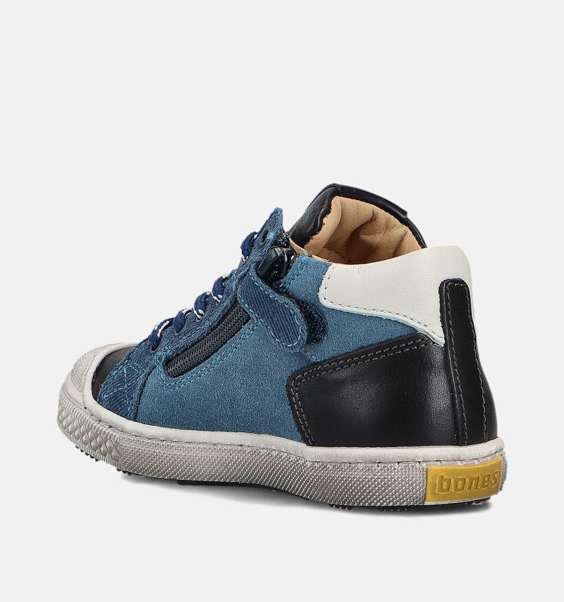 STONES and BONES Liam Blauwe Hoge Schoenen voor jongens (362021) - geschikt voor steunzolen