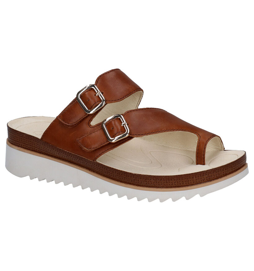 Gabor Best Fitting Cognac Teenslippers in leer (271619)