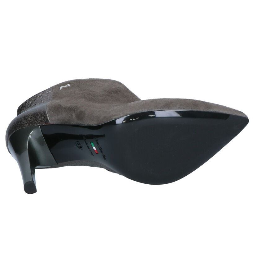 NeroGiardini Bottillons à talons en Vert kaki en cuir (259938)