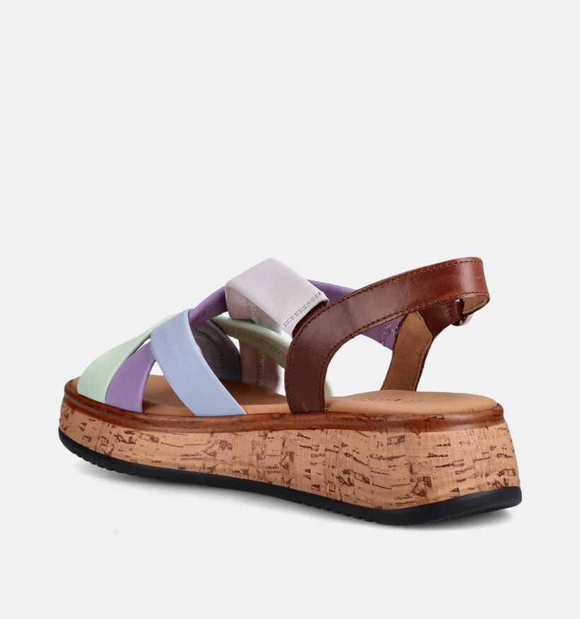 Gabor Sandales plates en Marron/Multicolor pour femmes (371172)