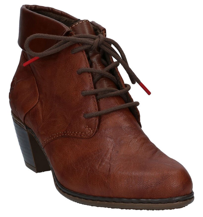 Rieker Bottines avec lacets en Cognac pour femmes (328428)