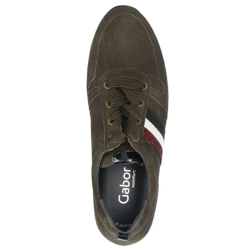 Gabor OptiFit Chaussures à lacets en Vert kaki en daim (260093)
