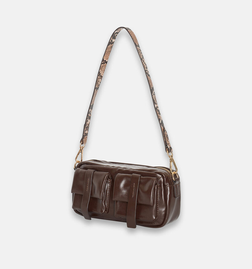 Bulaggi Snake Donkerbruine Crossbodytass voor dames (379652)