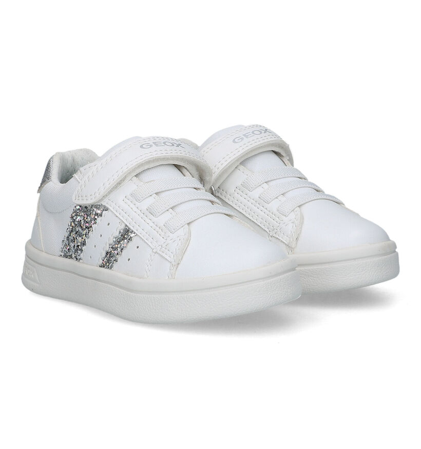 Geox Djrock Baskets en Blanc pour filles (330114) - pour semelles orthopédiques