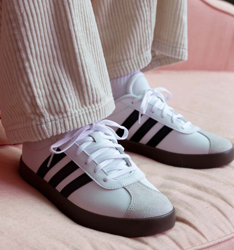 adidas VL Court 3.0 Witte Sneakers voor jongens, meisjes (365316) - geschikt voor steunzolen