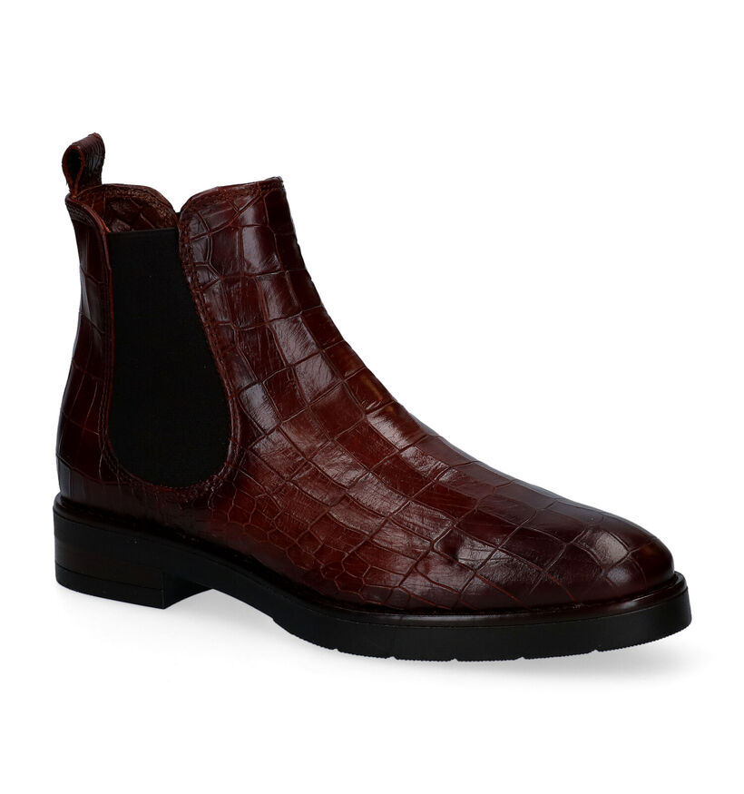 Hampton Bays Bottines plates en Cognac en cuir (295770)