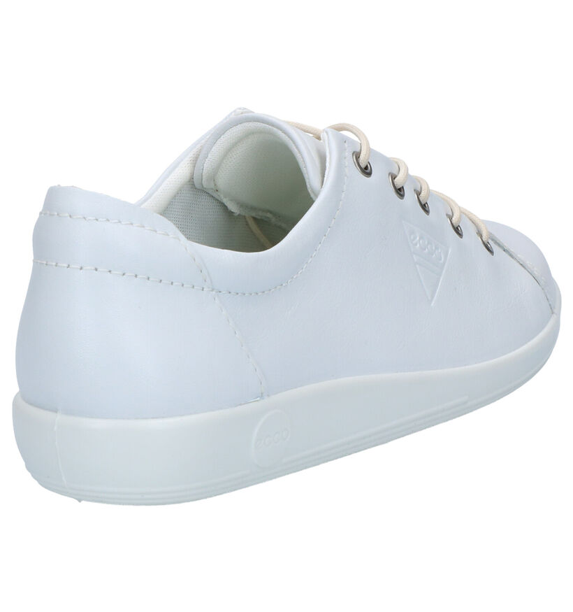 ECCO Soft 7 Witte Veterschoenen in leer (270020)