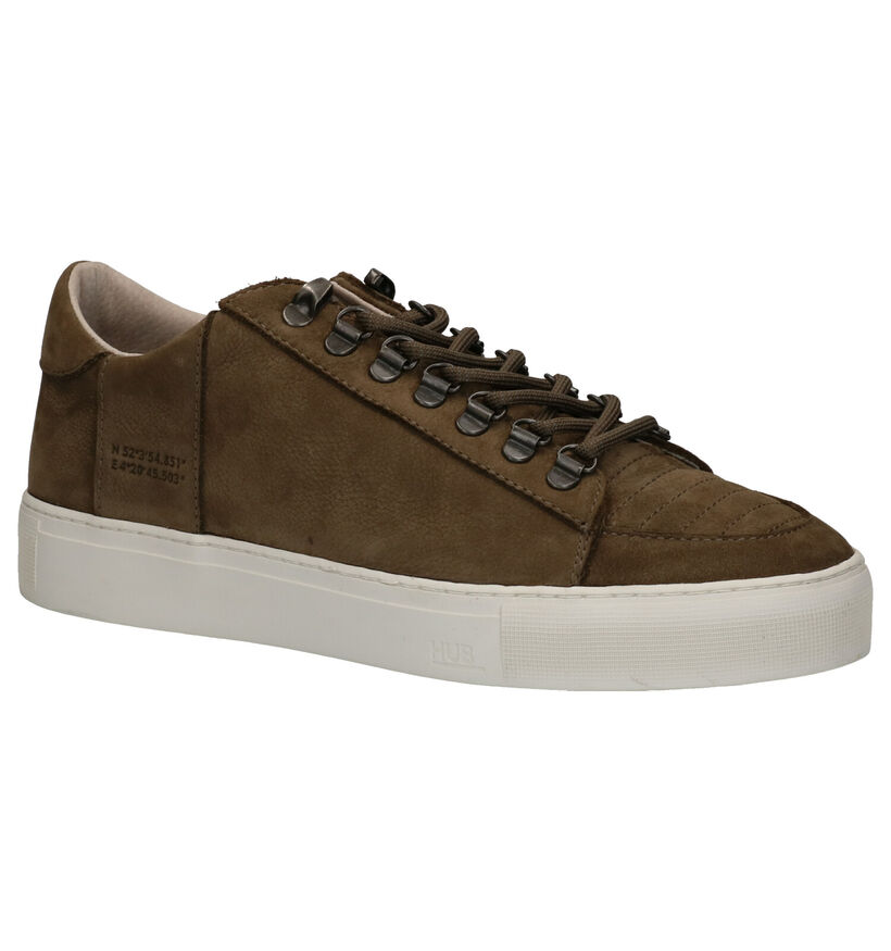 Hub Tournament Kaki Casual Schoenen in nubuck (255789)