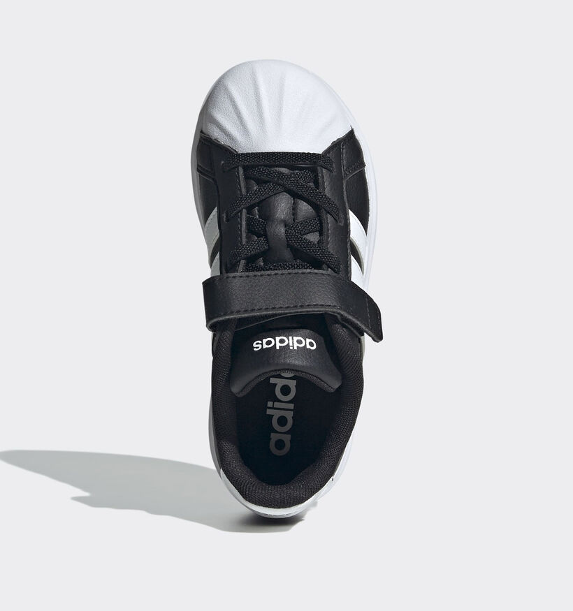 adidas Streettalk Zwarte Sneakers voor jongens, meisjes (375377) - geschikt voor steunzolen