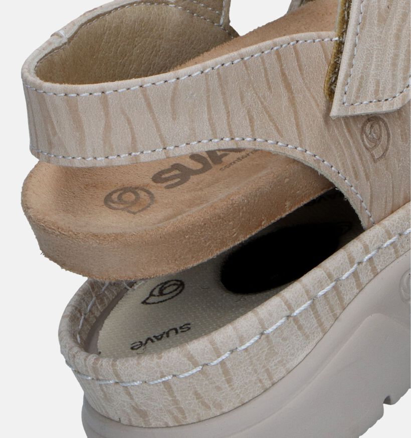 Suave Beige Sandalen voor steunzolen voor dames (341932) - geschikt voor steunzolen