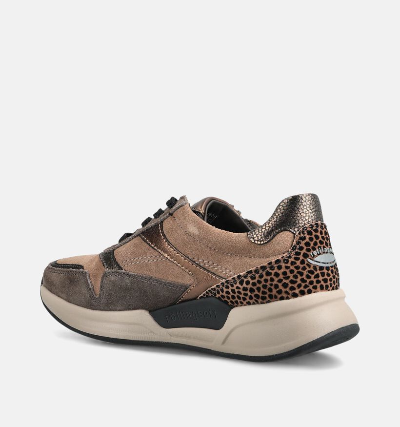 Gabor Rollingsoft Bruine Schoenen met Veter en Rits voor dames (376934) - geschikt voor steunzolen