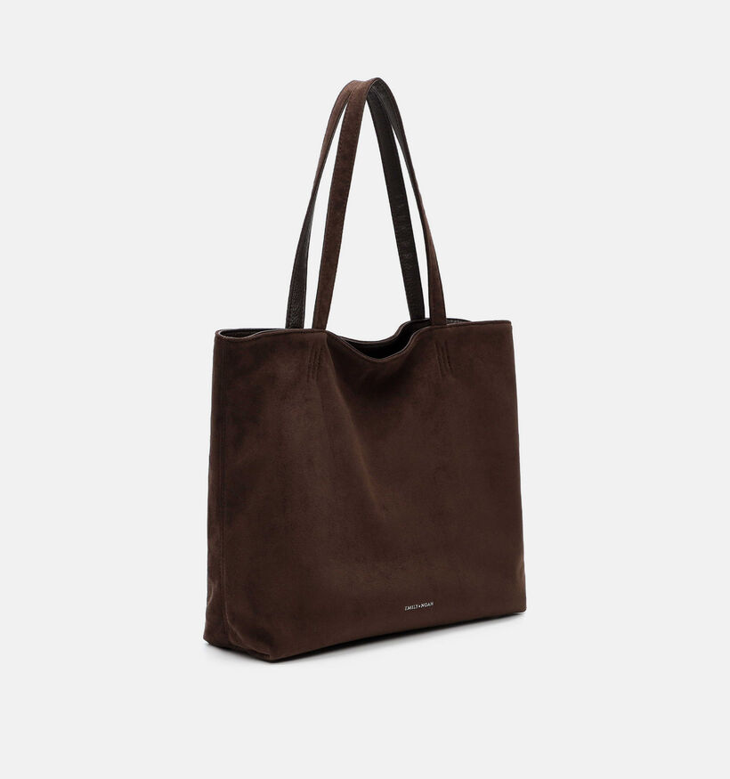 Emily & Noah Eva Suede Cabas en Brun fonc&eacute; pour femmes (378841)